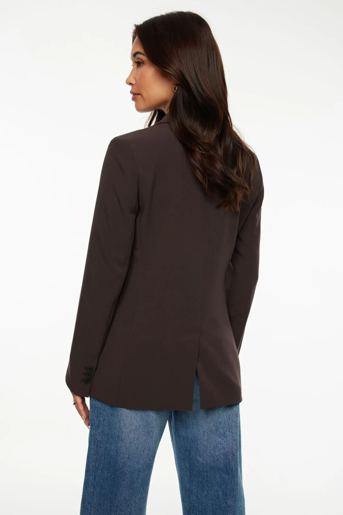 Blazers & Vests-Dynamite Adeline Single Breasted Blazer Brown