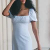 Dresses & Jumpsuits | Mini Dresses-Dynamite Adora Backless Flare Mini Dress White