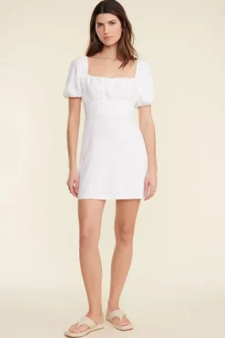 Dresses & Jumpsuits | Mini Dresses-Dynamite Adora Backless Flare Mini Dress White