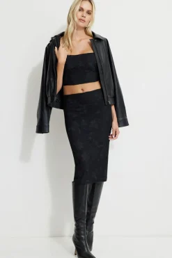 Skirts & Skorts | Matching Sets-Dynamite Alana Embroidered Midi Skirt Black