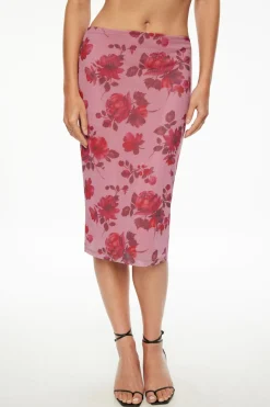 Skirts & Skorts | Skirts-Dynamite Alana Mesh Midi Skirt Pink