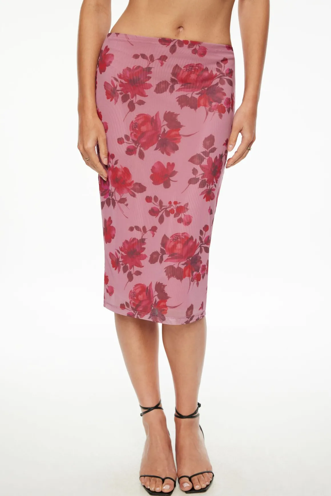 Skirts & Skorts | Skirts-Dynamite Alana Mesh Midi Skirt Pink
