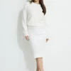 Skirts & Skorts | Online Exclusives-Dynamite Alana Sequin Lace Midi Skirt White