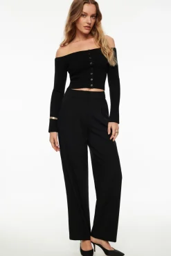 Sweaters & Cardigans | Sweaters-Dynamite Alice Off Shoulder Cardigan Black