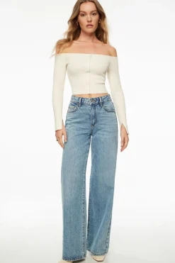 Sweaters & Cardigans | Sweaters-Dynamite Alice Off Shoulder Cardigan White