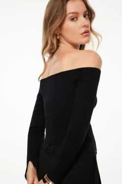 Sweaters & Cardigans | Sweaters-Dynamite Alice Off Shoulder Cardigan Black