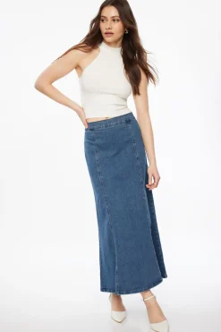 Jeans & Denim | Skirts & Skorts-Dynamite A-Line Denim Maxi Skirt Blue