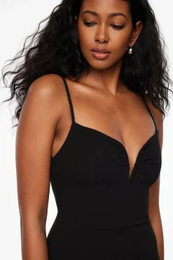 Dresses & Jumpsuits | Midi & Maxi Dresses-Dynamite Alix V-Wire Midi Dress Black