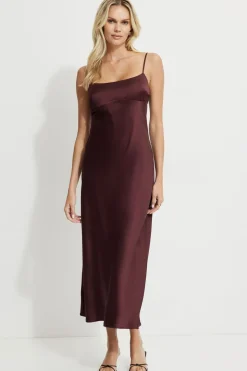 Dresses & Jumpsuits | New Dresses-Dynamite Amira Satin Maxi Slip Dress Burgundy