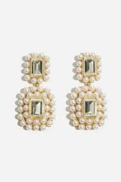 Earrings-Dynamite Antique Pearl Drop Earrings White
