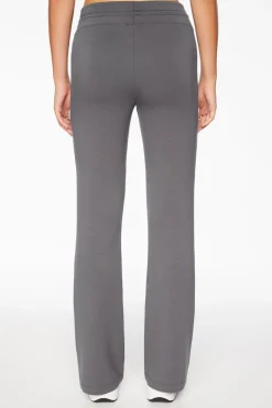 Pants-Dynamite Anywear Scuba Flared Jogger Pants Gray