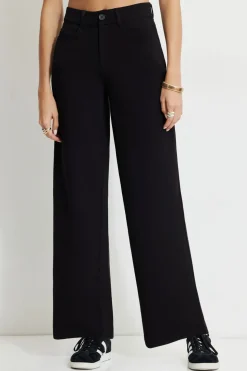 Pants | Straight Leg Pants-Dynamite Anywear Scuba Pants Black