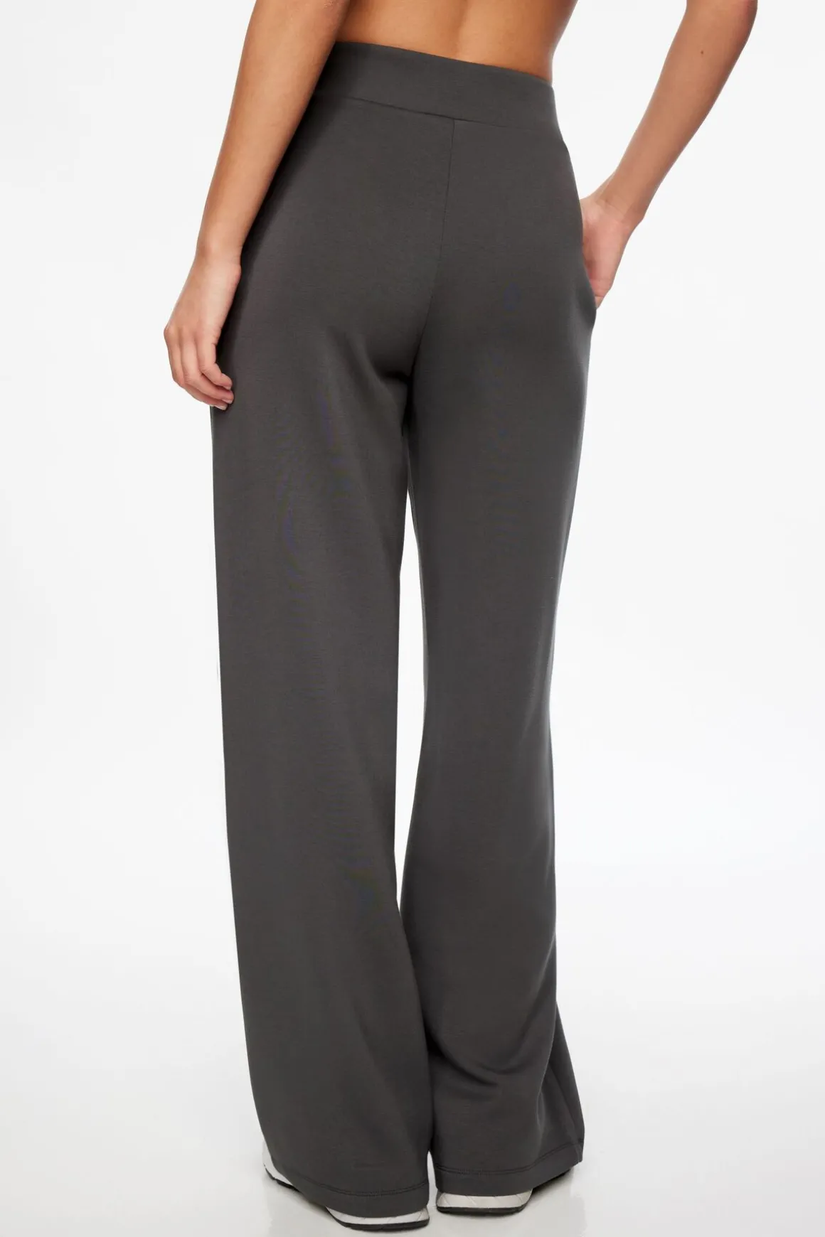 Pants | Wide Leg Pants-Dynamite Anywear Scuba Pleated Pants Gray