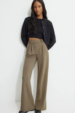 Pants | Bestsellers-Dynamite Anywear Scuba Trouser Pants Brown