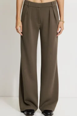 Pants | Straight Leg Pants-Dynamite Anywear Scuba Trouser Pants Brown
