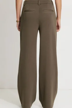 Pants | Straight Leg Pants-Dynamite Anywear Scuba Trouser Pants Brown