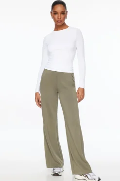 Pants | Wide Leg Pants-Dynamite Anywear Scuba Wide Leg Pants Gray