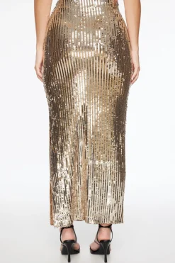 Skirts & Skorts-Dynamite Arya Sequin Maxi Skirt Gray