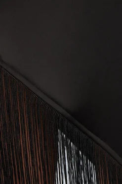 Skirts & Skorts | Skirts-Dynamite Asymmetric Fringe Satin Midi Skirt Black