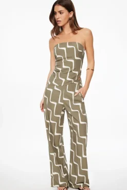 Blouses & Tops | Blouses & Tops-Dynamite Asymmetric Linen Tube Top Green