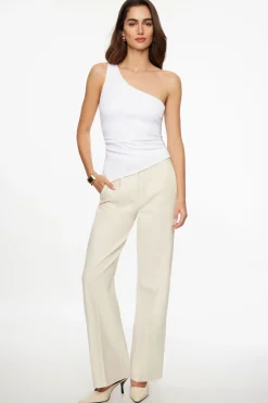 Tees & Tanks | Tees & Tanks-Dynamite Asymmetric One Shoulder Top White