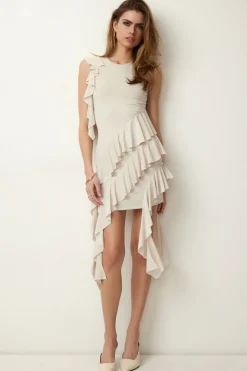 Dresses & Jumpsuits | Mini Dresses-Dynamite Asymmetric Ruffled Mini Dress BROBEI
