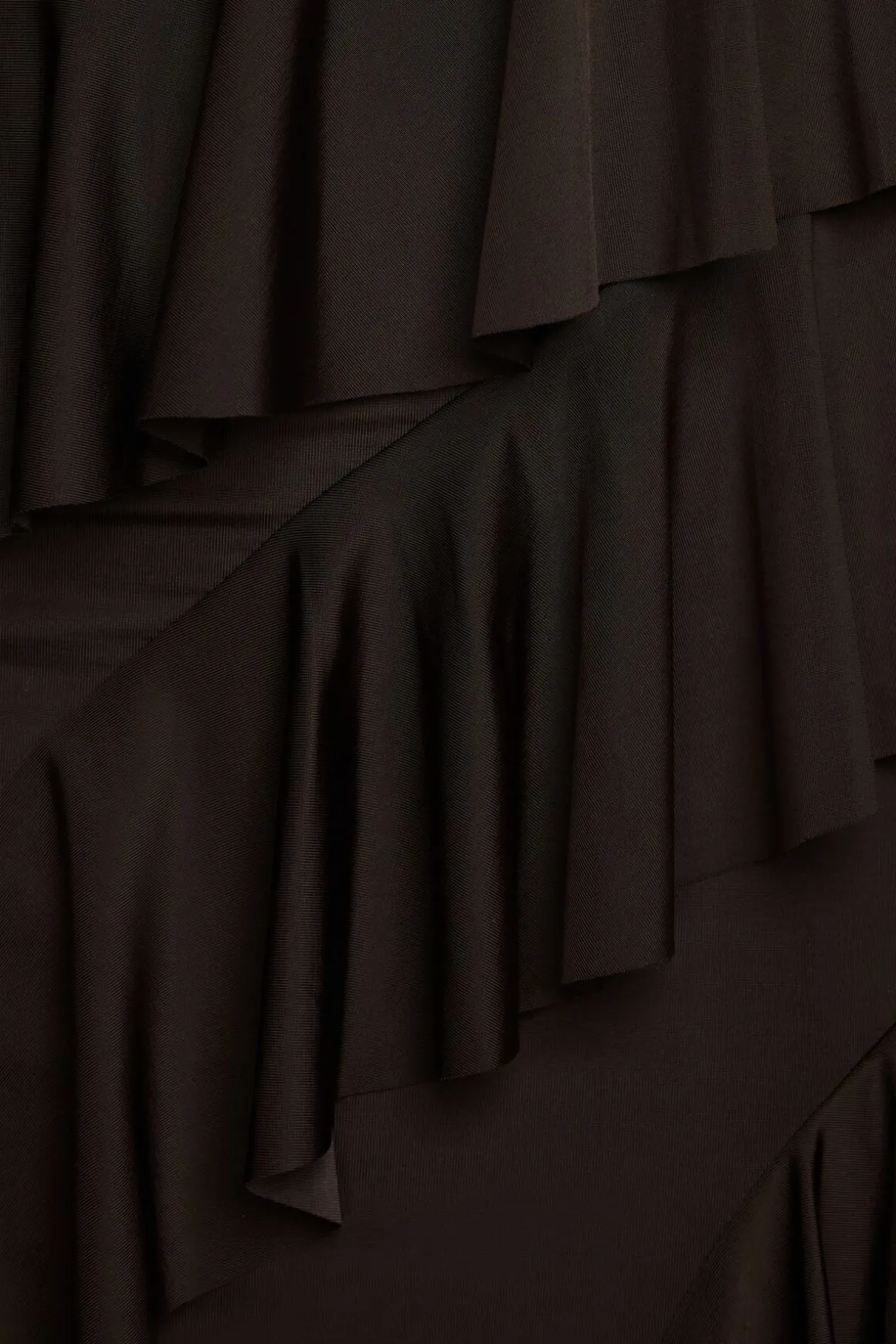 Dresses & Jumpsuits | Mini Dresses-Dynamite Asymmetric Ruffled Mini Dress Brown