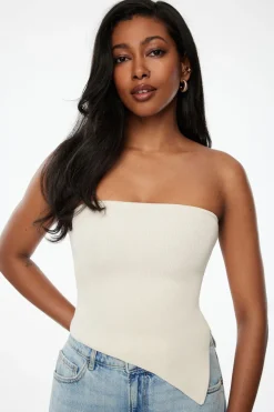 Sweaters & Cardigans | Sweaters-Dynamite Asymmetric Tube Top White