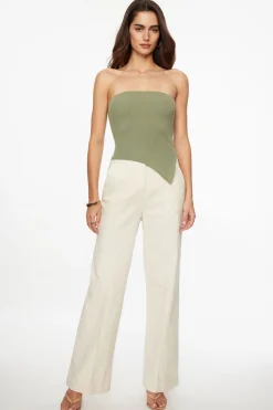 Sweaters & Cardigans | Sweaters-Dynamite Asymmetric Tube Top Green