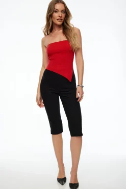Sweaters & Cardigans | Sweaters-Dynamite Asymmetric Tube Top Red