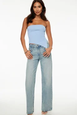 Sweaters & Cardigans | Sweaters-Dynamite Asymmetric Tube Top Blue