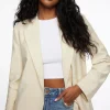 Blazers & Vests-Dynamite Athena Relaxed Open Blazer Brown