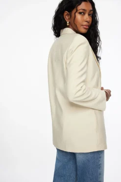 Blazers & Vests-Dynamite Athena Relaxed Open Blazer Brown