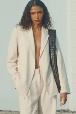 Blazers & Vests-Dynamite Athena Relaxed Open Blazer Brown