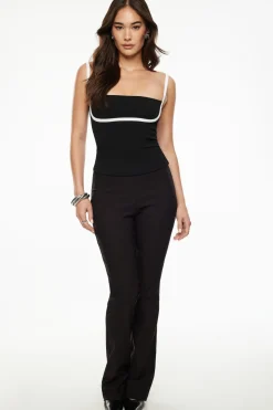 Tees & Tanks | Tees & Tanks-Dynamite Aurora Contrast Piping Cami Top Black