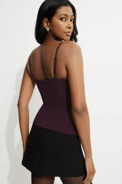 Tees & Tanks | Tees & Tanks-Dynamite Aurora Embellished Tank Top Burgundy