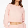 Long Sleeve Tops-Dynamite Ballet Crew Neck Sweatshirt Pink