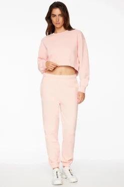 Long Sleeve Tops-Dynamite Ballet Crew Neck Sweatshirt Pink