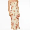 Dresses & Jumpsuits | Midi & Maxi Dresses-Dynamite Bare Sweetheart Maxi Dress Brown
