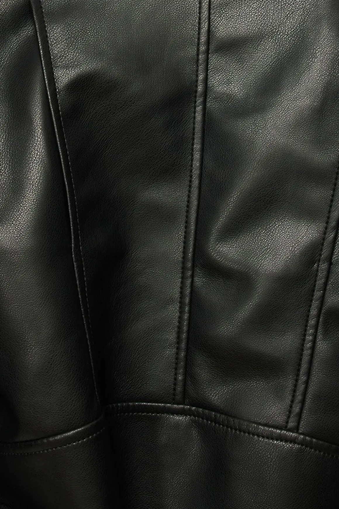 Coats & Jackets | Classic Coats-Dynamite Belted Faux Leather Biker Jacket Black