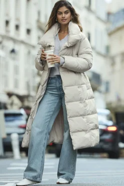 Coats & Jackets | Classic Coats-Dynamite Belted Maxi Puffer Coat GREYS