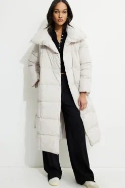 Coats & Jackets | Classic Coats-Dynamite Belted Maxi Puffer Coat GREYS
