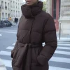 Coats & Jackets | Classic Coats-Dynamite Belted Midi Puffer Jacket Brown