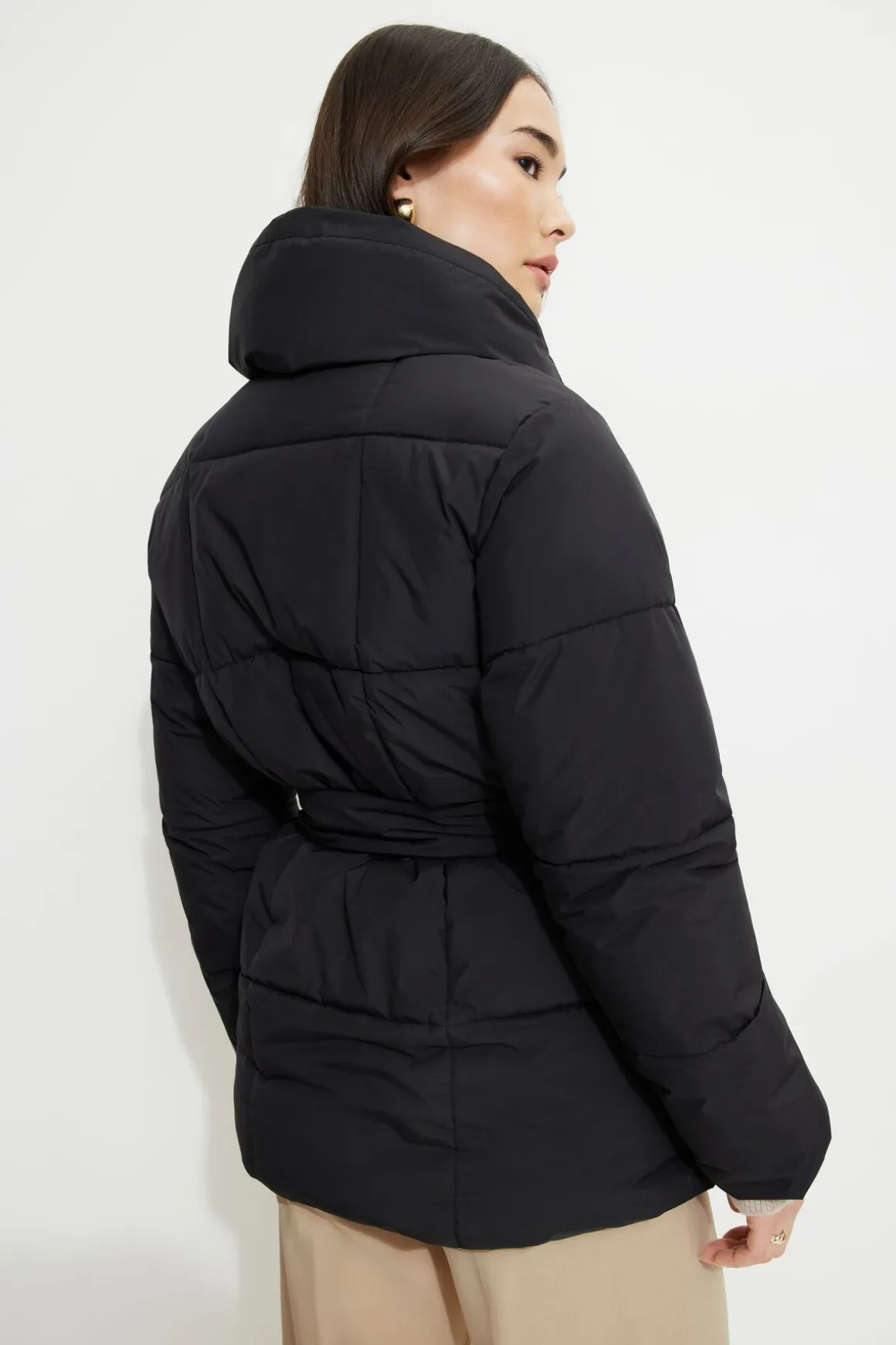Coats & Jackets | Classic Coats-Dynamite Belted Midi Puffer Jacket Black