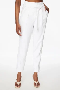 Pants | Slim Leg Pants-Dynamite Belted Paperbag Pants White