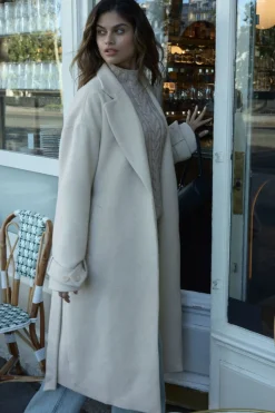 Coats & Jackets | Classic Coats-Dynamite Belted Wool Coat Brown