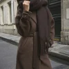 Bestsellers-Dynamite Belted Wool Coat Brown