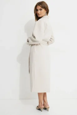 Coats & Jackets | Classic Coats-Dynamite Belted Wool Coat Brown