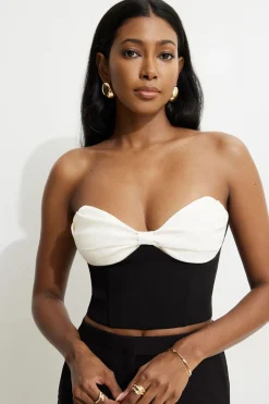 Blouses & Tops | Bestsellers-Dynamite Bow Bustier Top Black