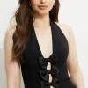 Blouses & Tops | Blouses & Tops-Dynamite Bow Halter Top Black